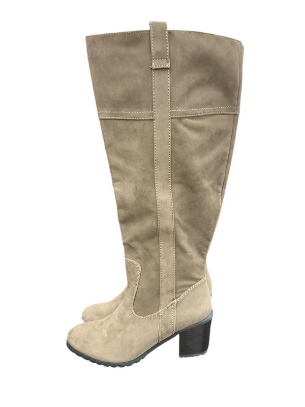 Boots Knee Heels By Lane Bryant In Taupe, Size: 9 Cheap