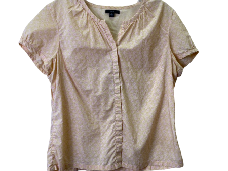 Pale Yellow Top Short Sleeve Basic By Gap, Size: L Sale