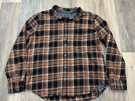 Blouse Long Sleeve By Prana In Plaid Pattern, Size: L Online Hot Sale