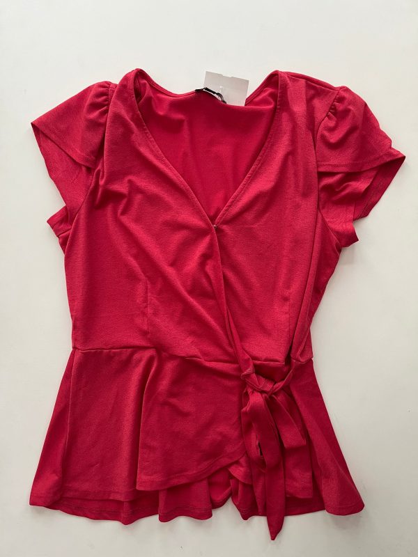 Blouse Short Sleeve By Auw In Red, Size: M Discount