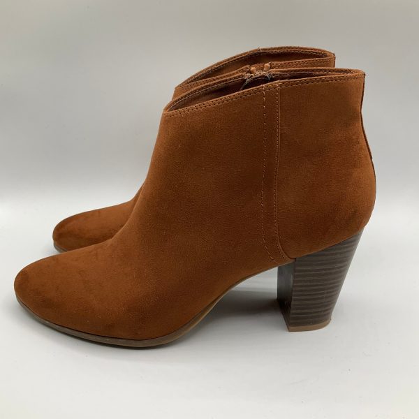 Boots Ankle Heels By Old Navy In Brown, Size: 9 Discount