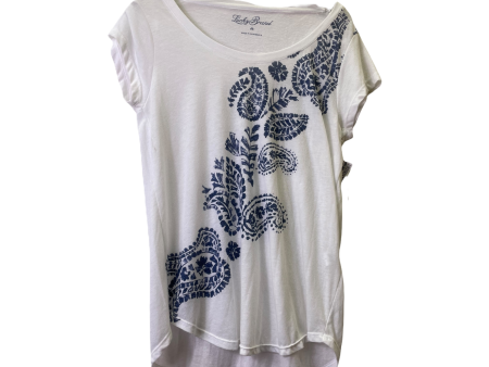 White Blue Top Short Sleeve By Lucky Brand, Size: M on Sale