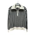 Herringbone Quarter Zip Sweater By Talbots In Black & White, Size: M Online Hot Sale